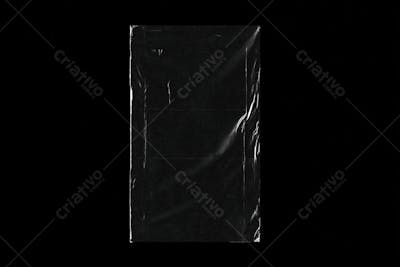 Overlay de plástico sobre fundo escuro