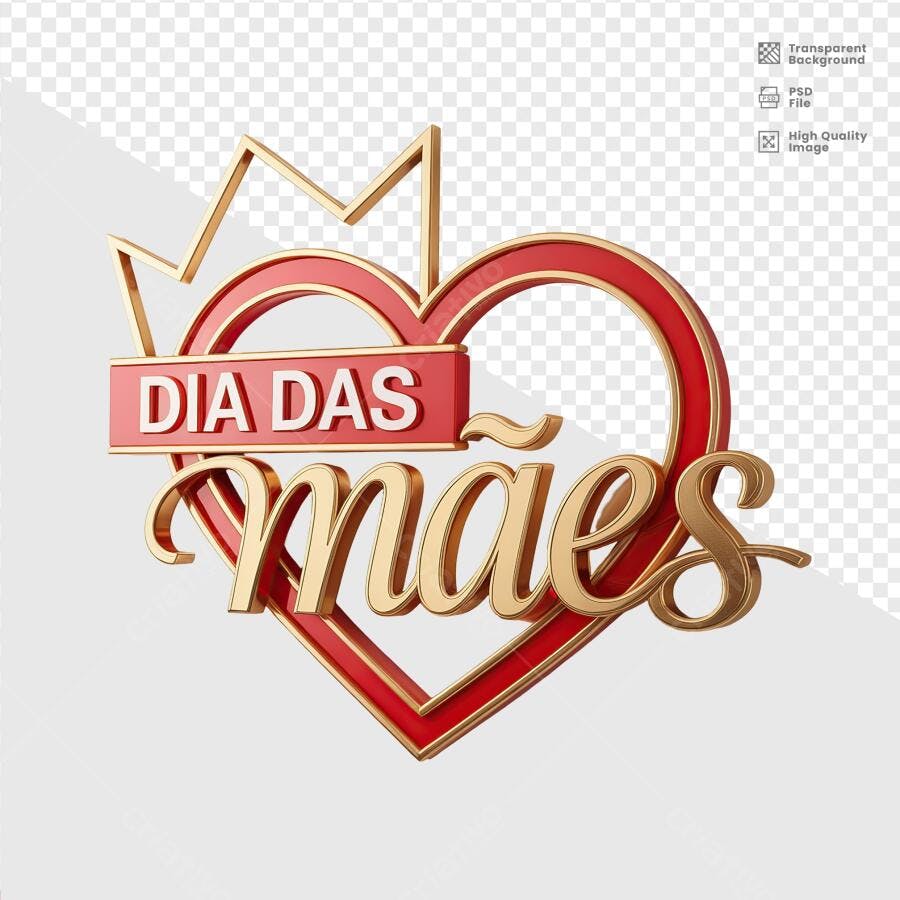 Logo Dia das Mães PSD Editável