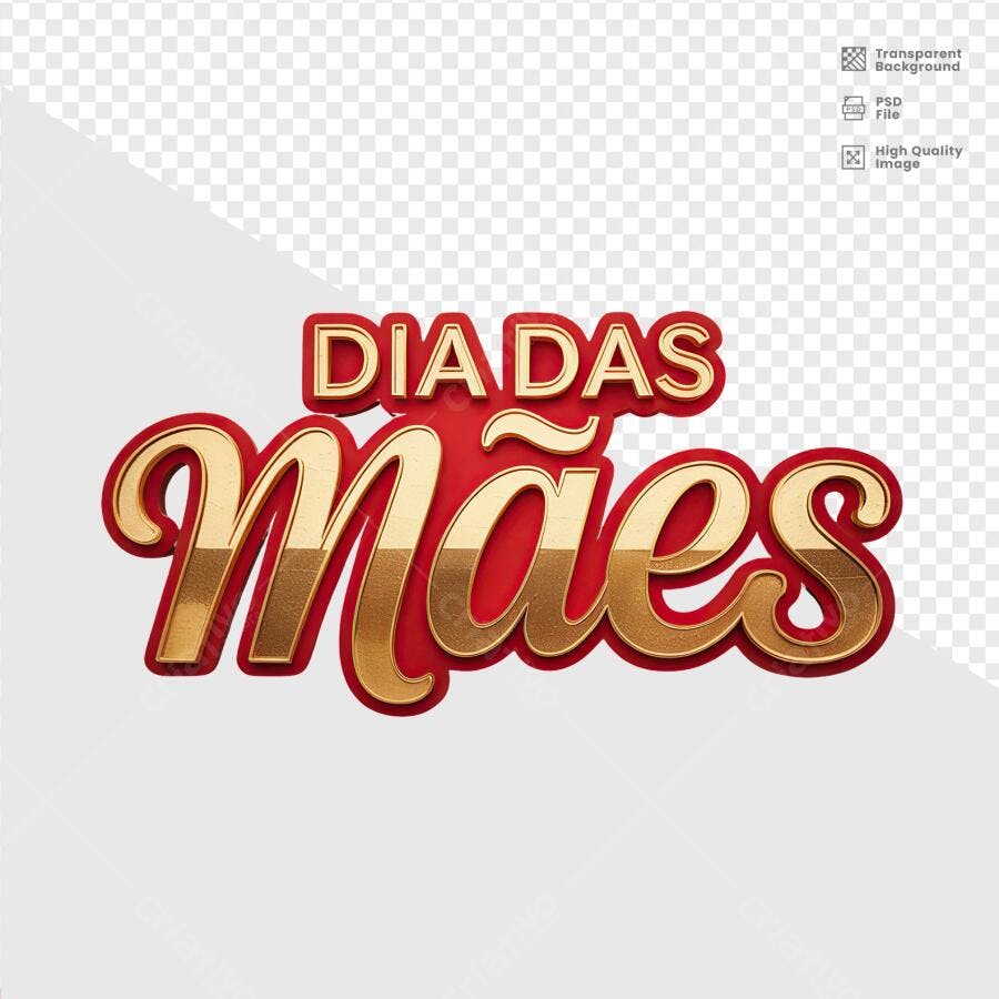 Logotipo Dia das Mães PSD Editável