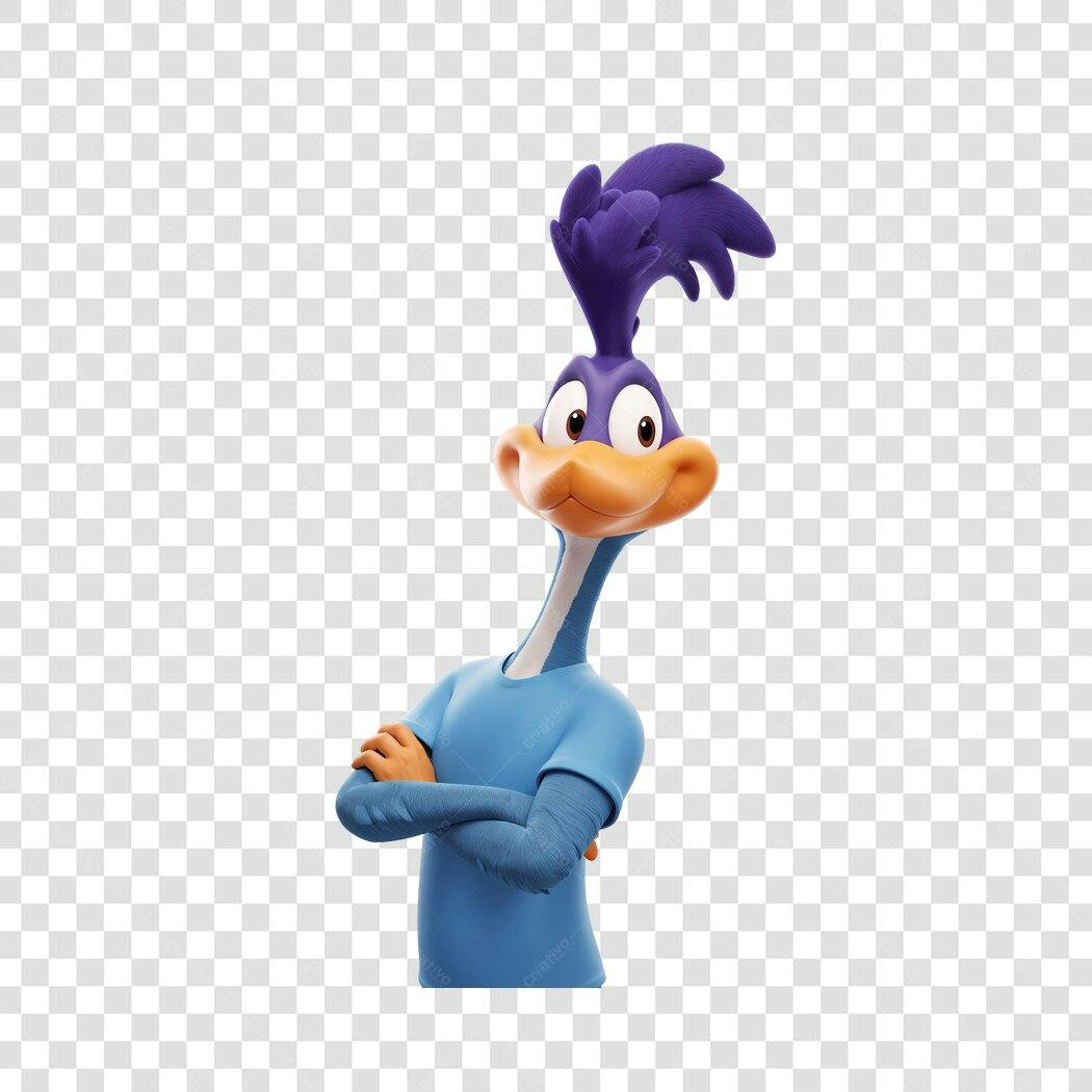 PNG Personagem Road Runner Braços Cruzados Fundo Transparente