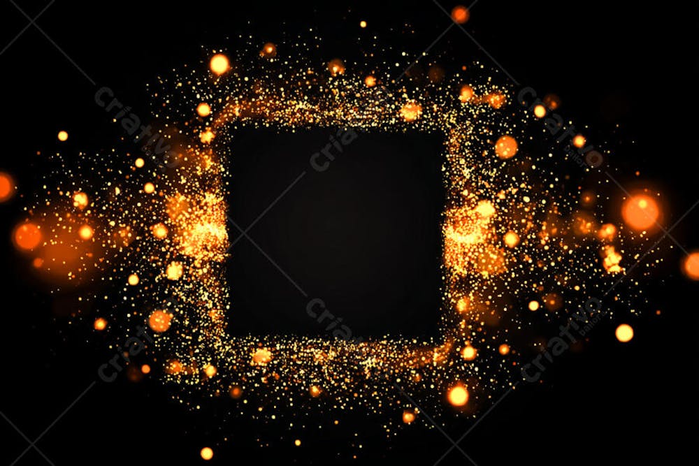 Bokeh dourado luz overlay sobre fundo escuro