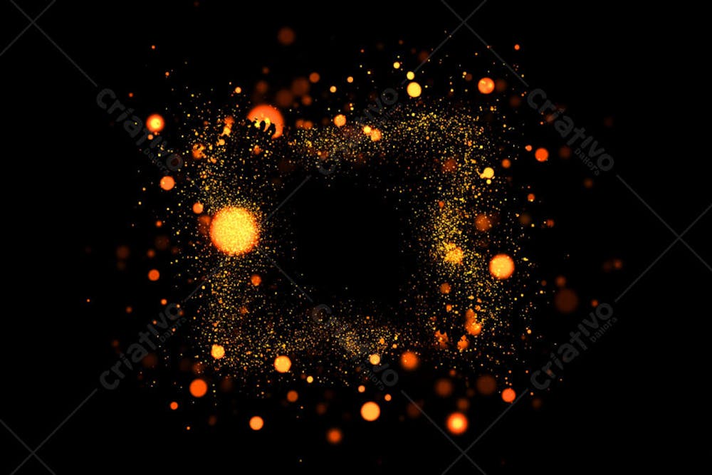 Bokeh dourado luz overlay sobre fundo escuro