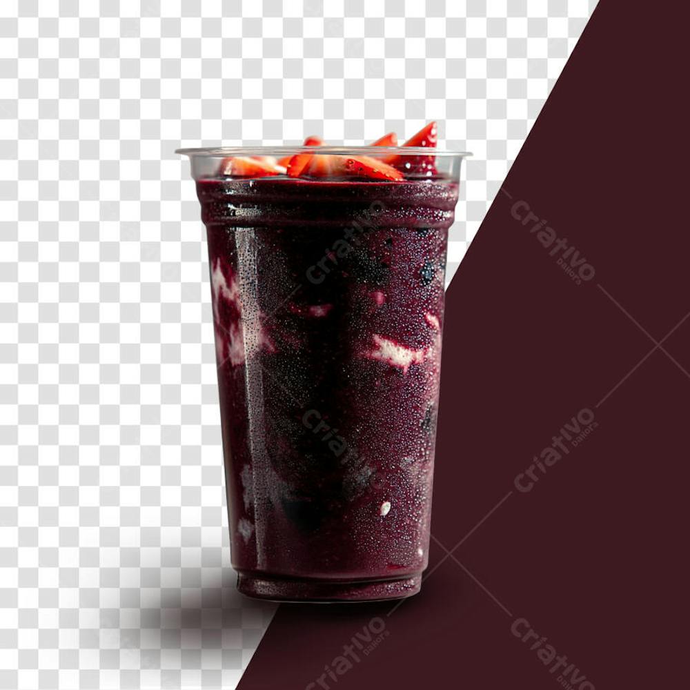 Copo de açaí com morando isolado sem fundo em alta qualidade