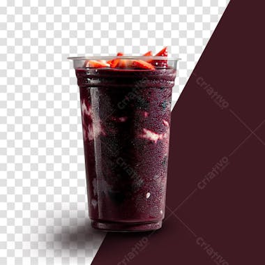 Copo de açaí com morando isolado sem fundo em alta qualidade