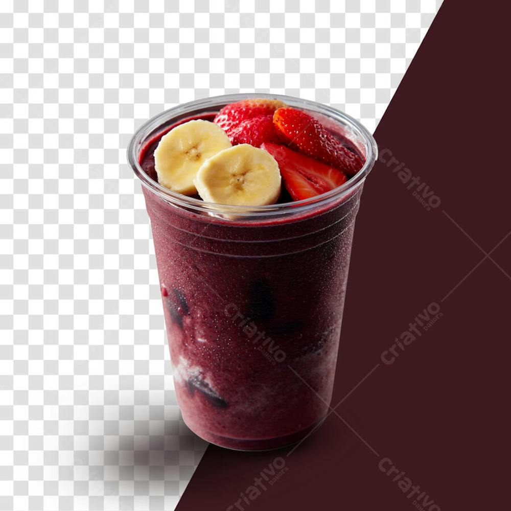 Copo de açaí com morando isolado sem fundo em alta qualidade