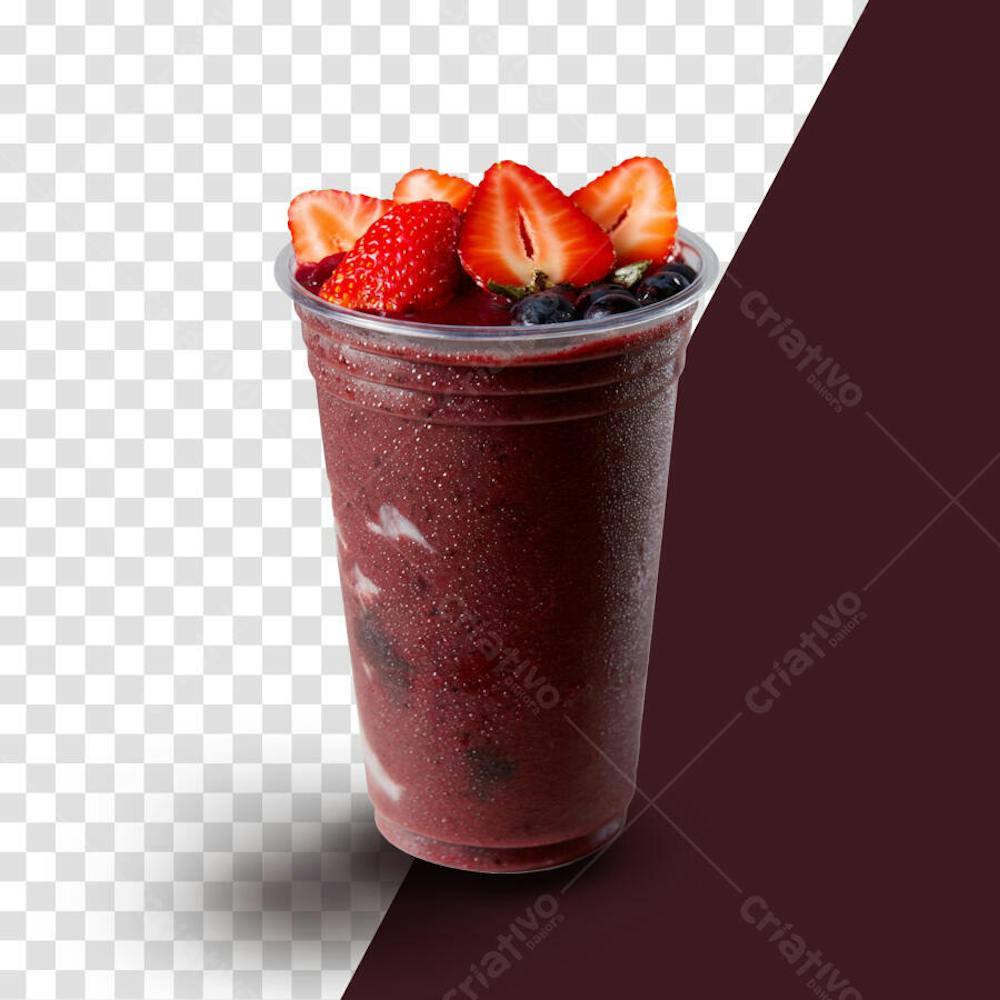 Copo de açaí com morando isolado sem fundo em alta qualidade