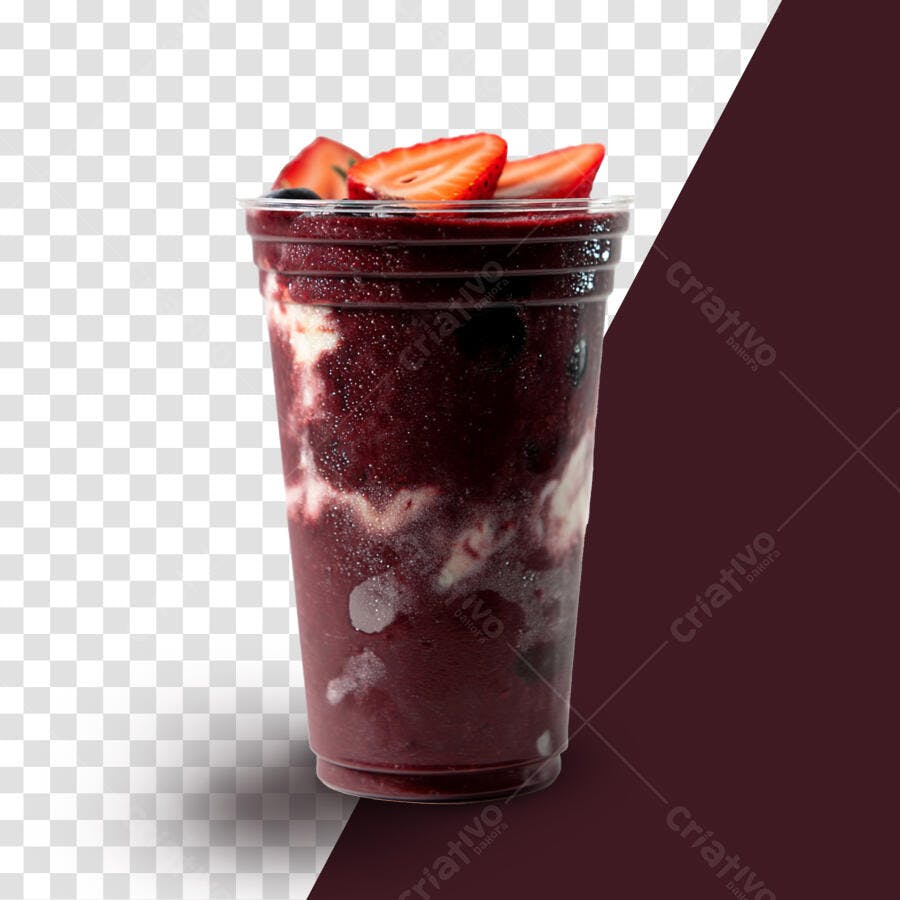 Mockup PSD Açaí com Morango para Cardápio de Lanchonete