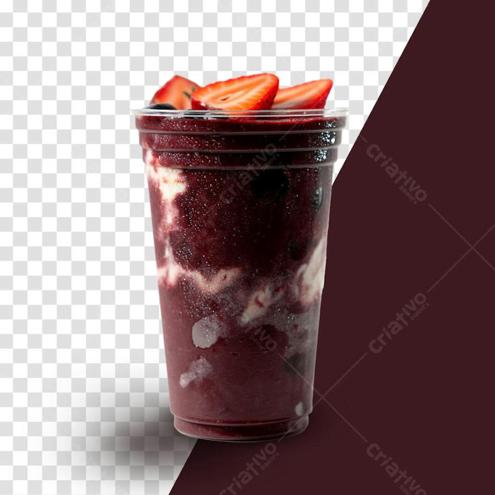 Copo de açaí com morando isolado sem fundo em alta qualidade