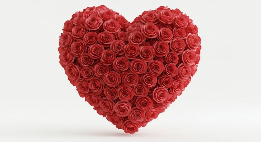 Coração de Rosas Vermelhas Romântico