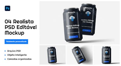 Mockup de Lata de Refrigerante – Modelo Profissional em PSD
