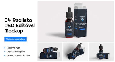 Mockup Realista de Frasco Conta-Gotas – PSD Editável para Branding