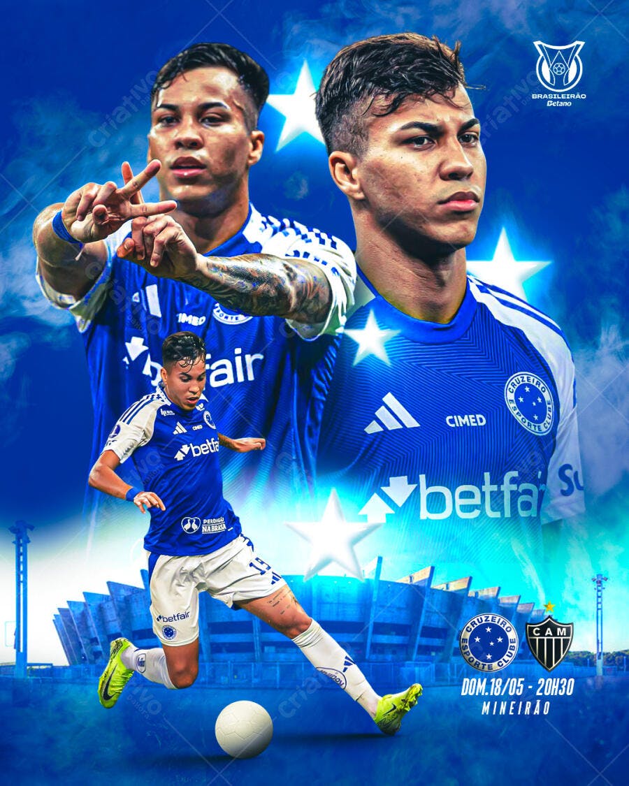 Flyer Jogo Cruzeiro x CAM PSD Editável