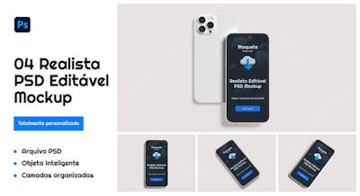 Mockup de iPhone em Alta Resolução – Tela Editável para Projetos Digitais