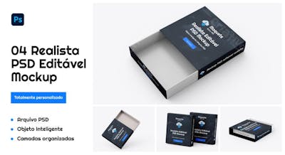 Maquete de Caixa de Papel – Mockup Realista para Branding e Design de Produto