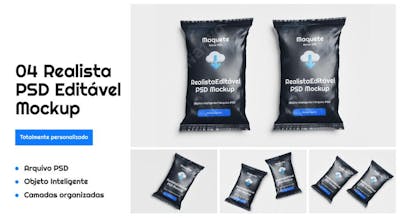 Mockup de Embalagem para Snacks