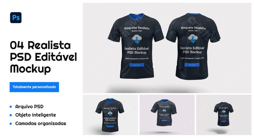 Mockup de Camiseta – Maquete PSD Realista para Estampas e Design de Moda