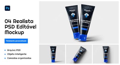 Mockup de Tubo para Embalagem – Design Profissional para Apresentações de Produto