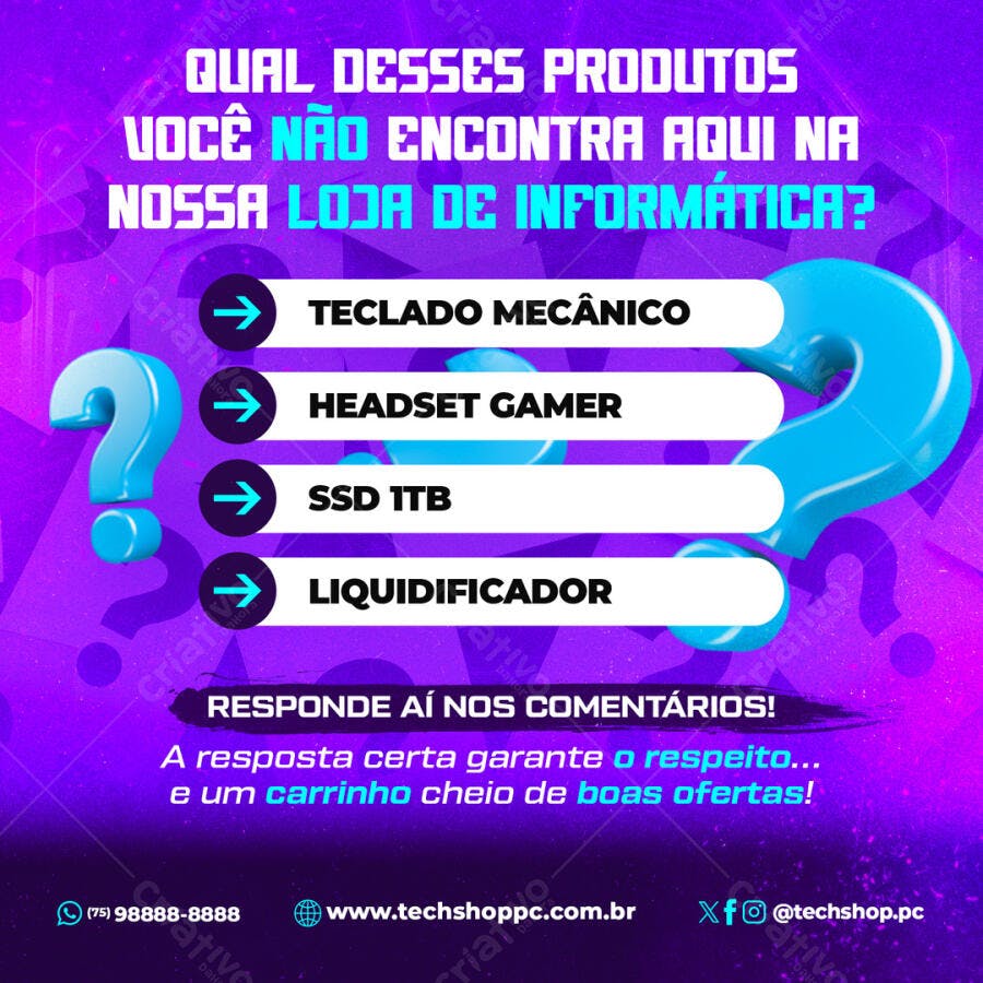 Postagem Redes Sociais Promoção Loja Informática PSD Editável