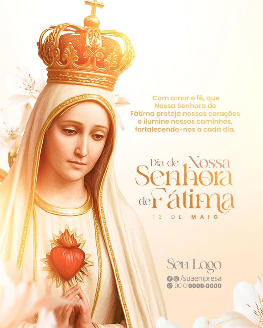Imagem Nossa Senhora de Fátima 13 de Maio PSD Editável
