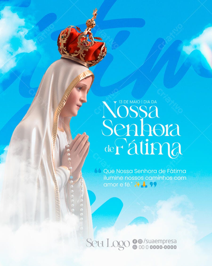 Flyer Nossa Senhora de Fátima 13 de Maio PSD Editável