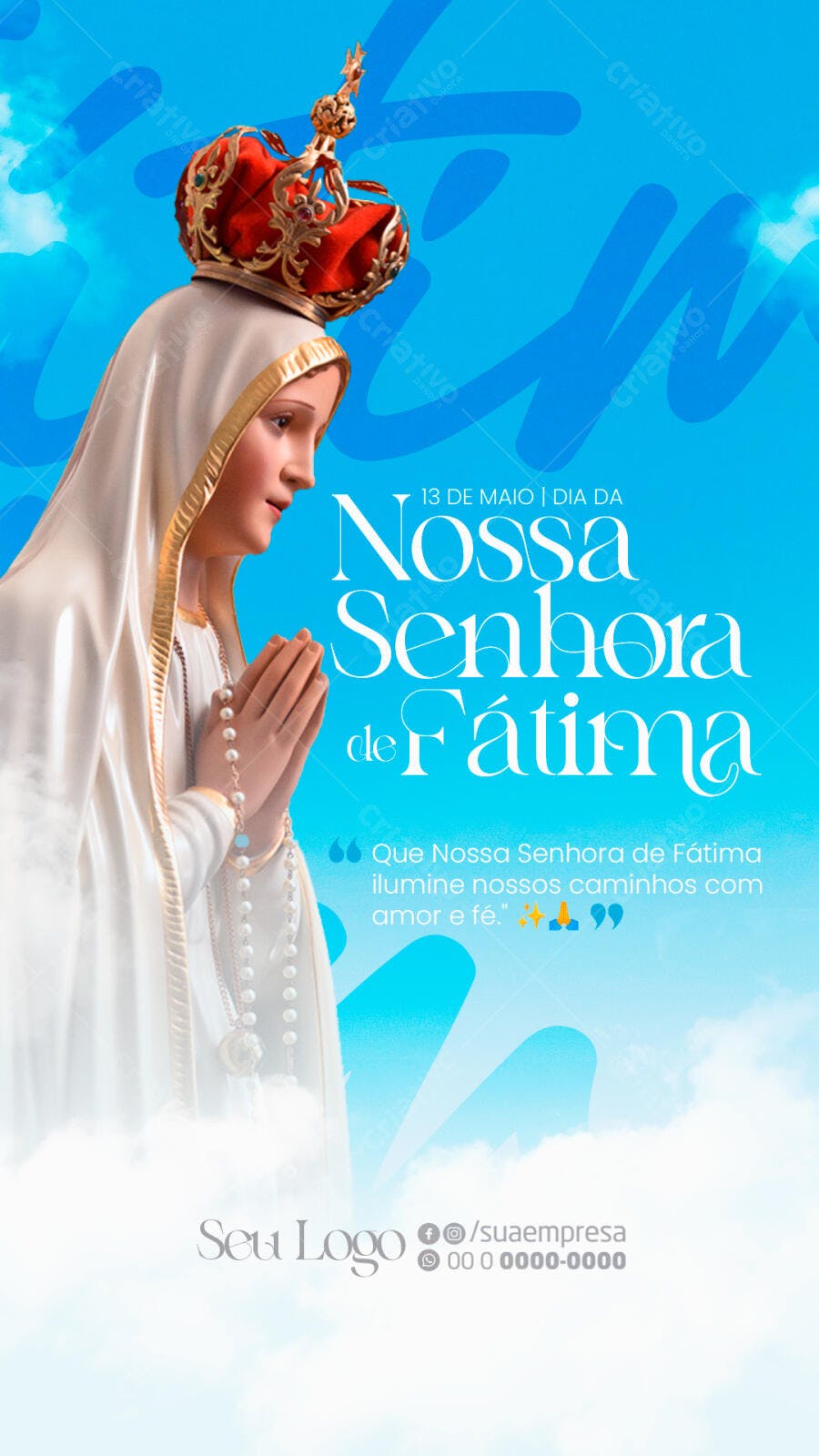 Flyer Nossa Senhora de Fátima 13 de Maio PSD Editável