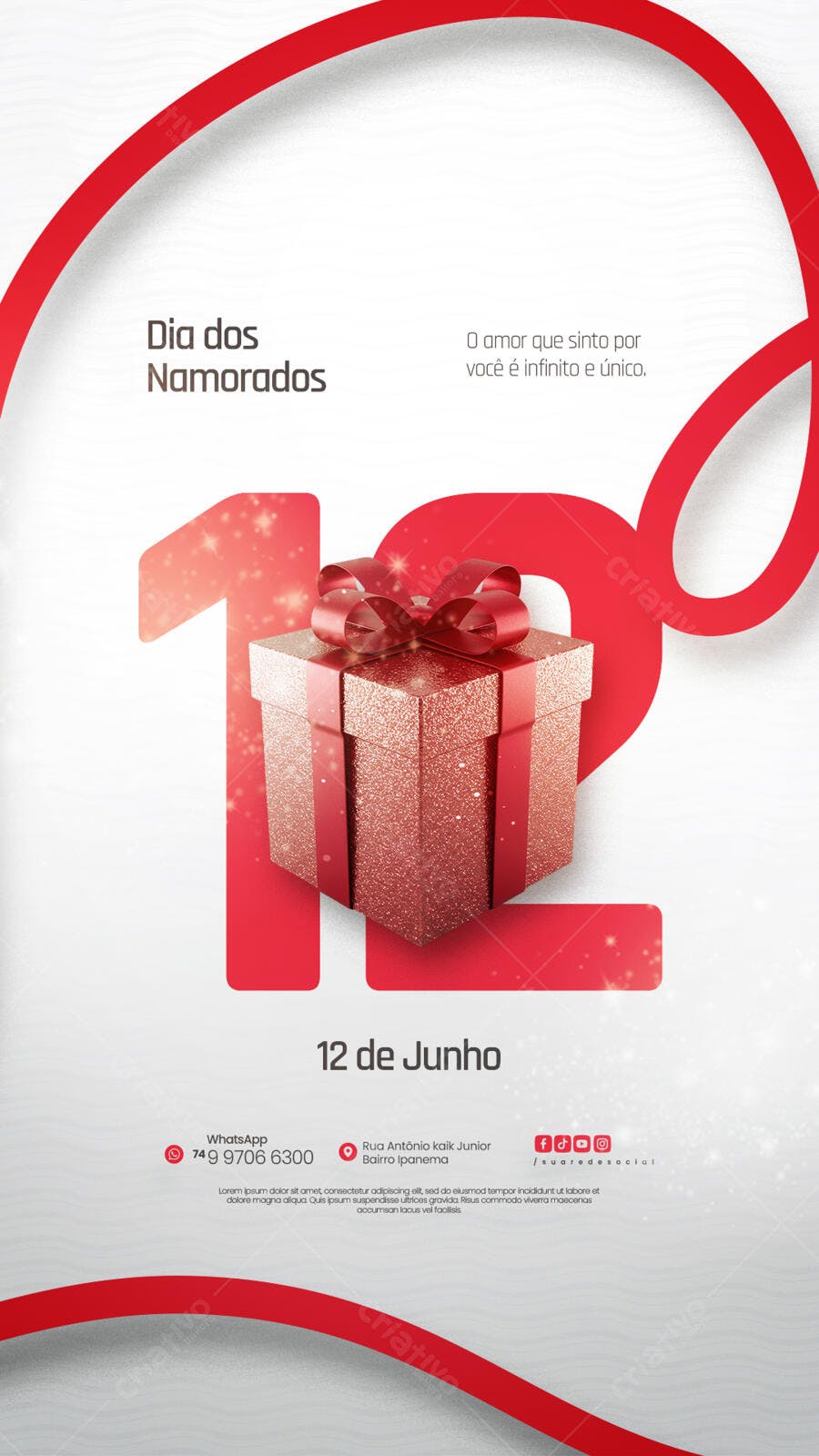 Flyer Dia dos Namorados 12 de Junho PSD Editável