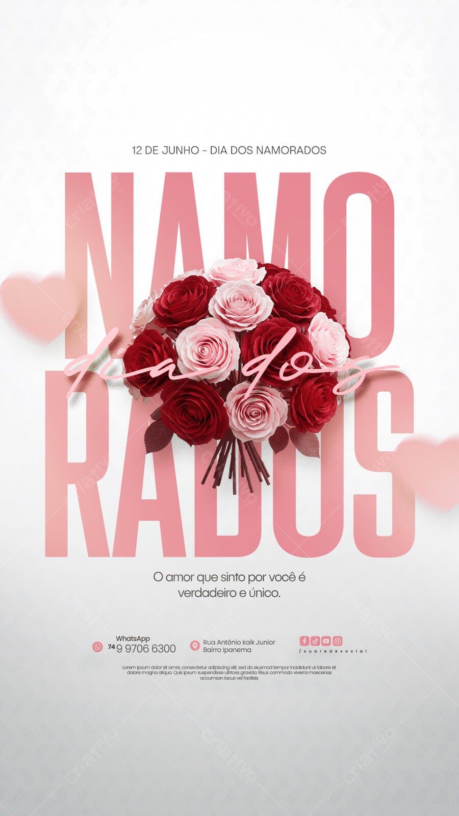 Flyer Dia dos Namorados PSD Editável