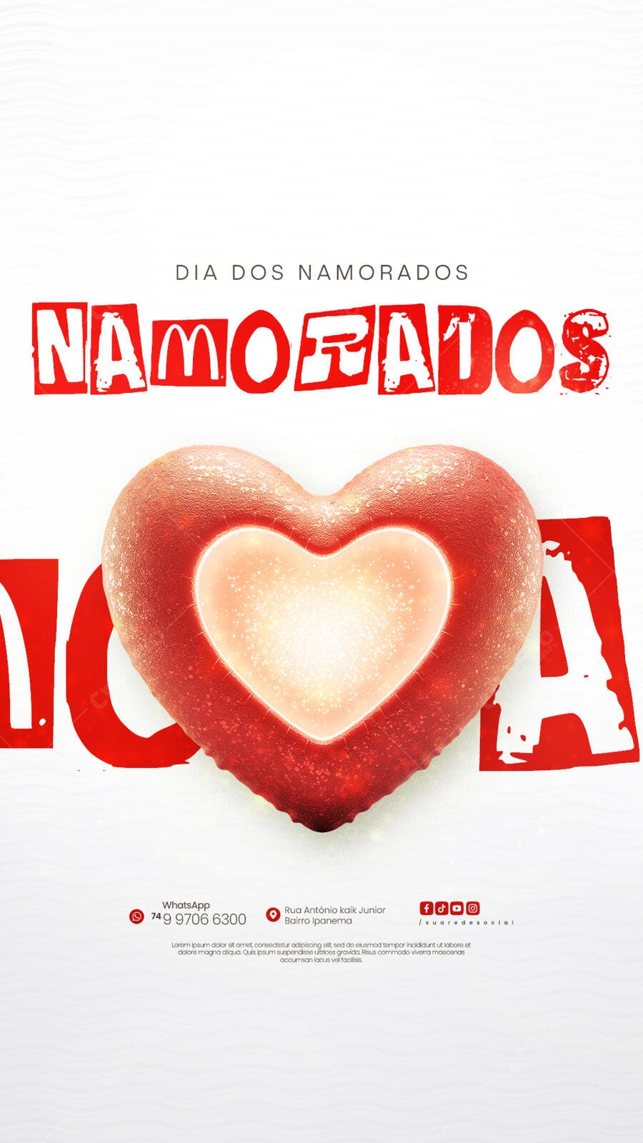 Flyer Dia dos Namorados PSD Editável