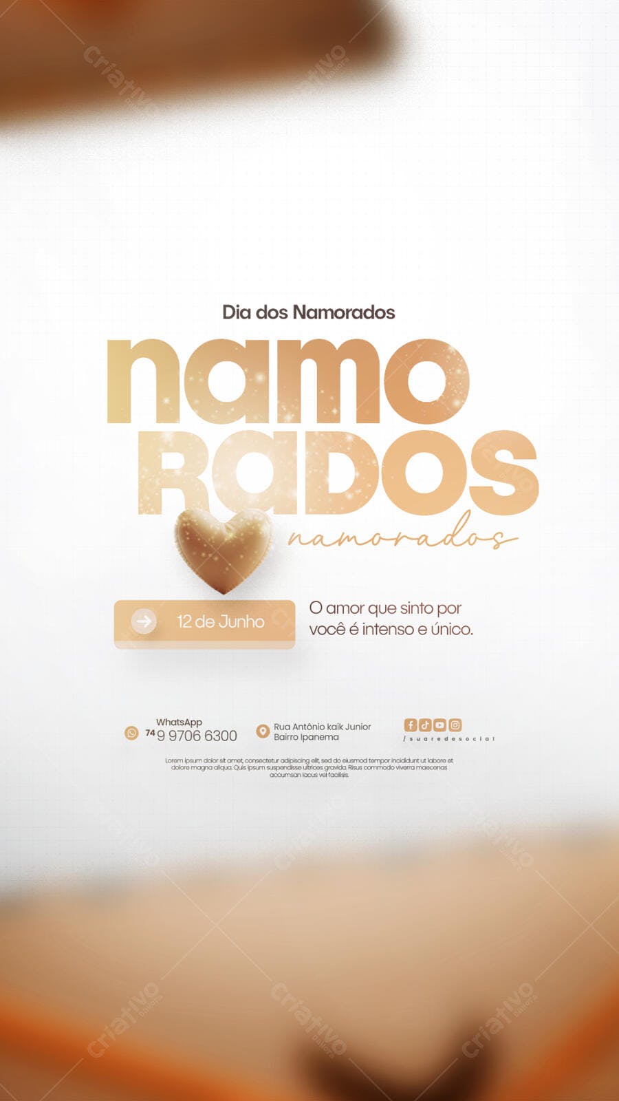 Flyer Dia dos Namorados 12 de Junho PSD Editável