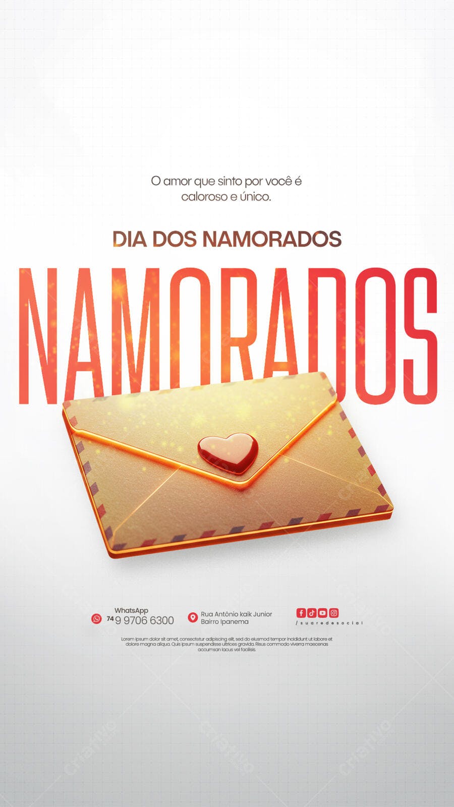 Flyer Dia dos Namorados PSD Editável