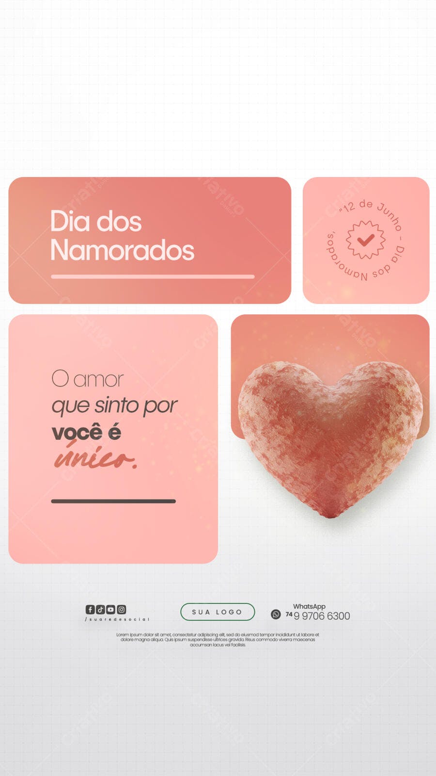 Post para o Dia dos Namorados PSD Editável