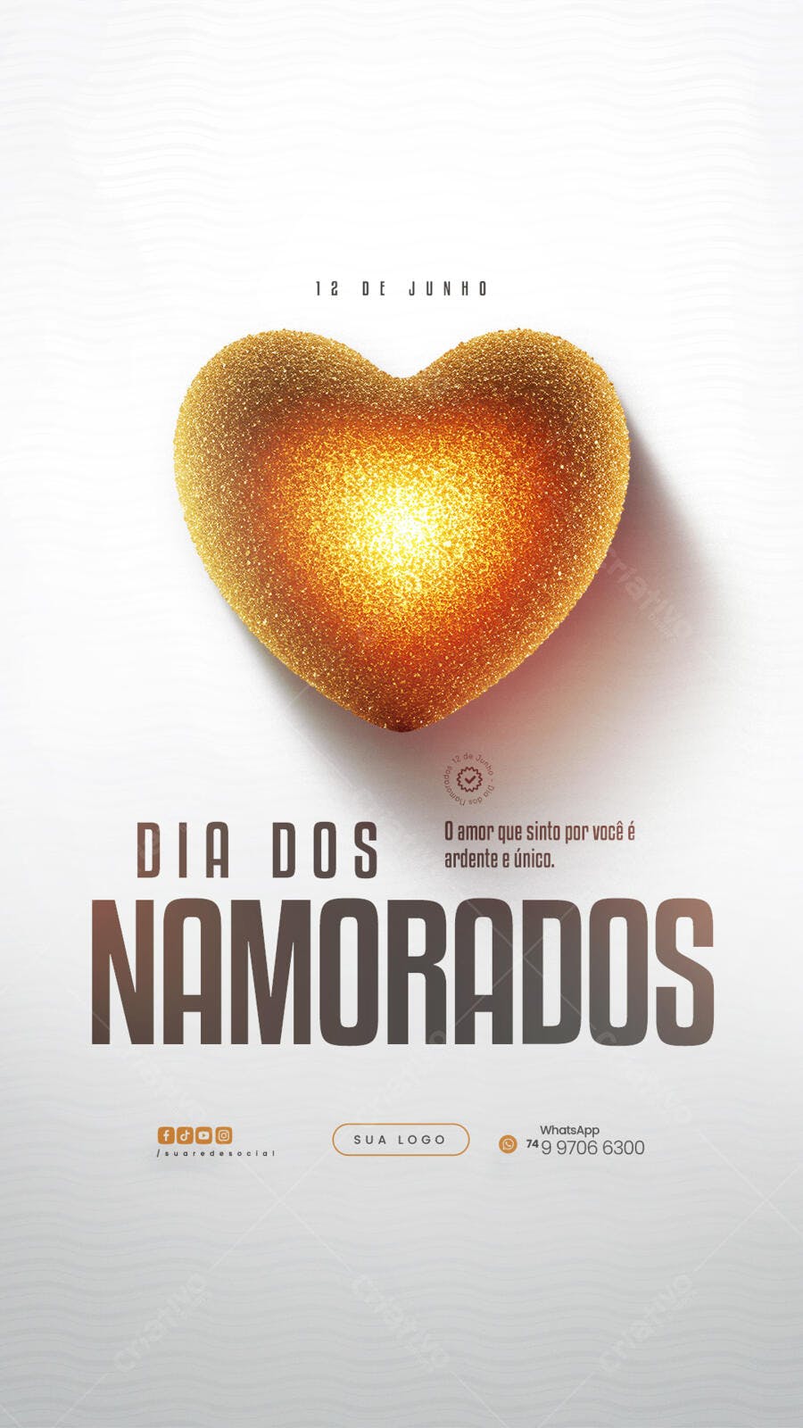 Flyer Dia dos Namorados 12 de Junho PSD Editável