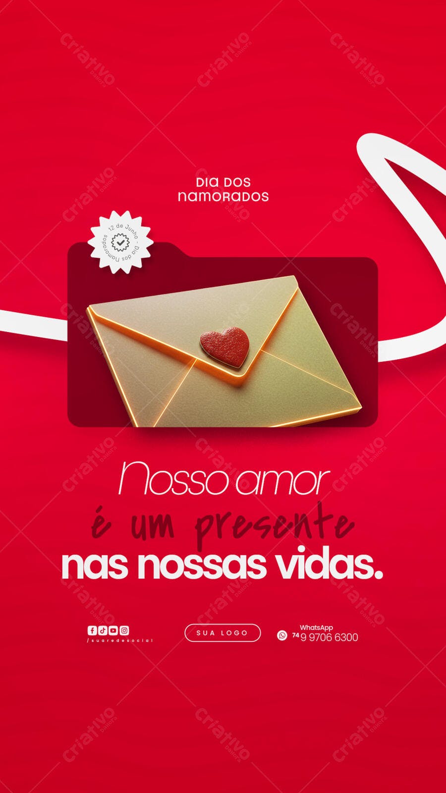 Post para Dia dos Namorados PSD Editável