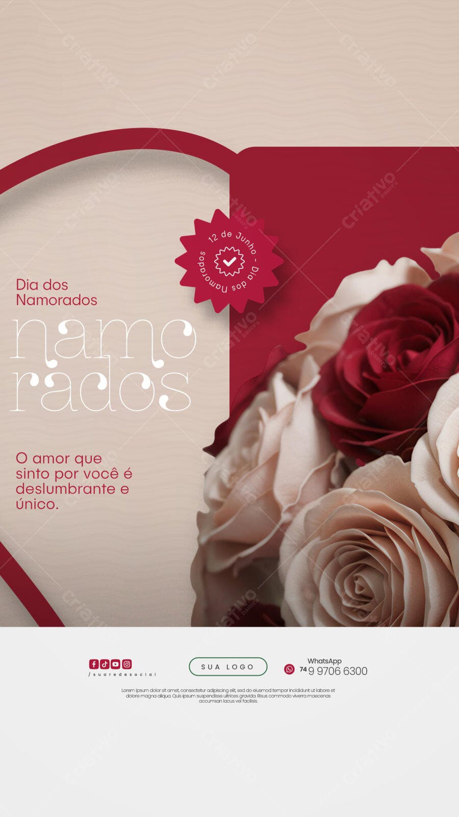 Flyer Dia dos Namorados PSD Editável