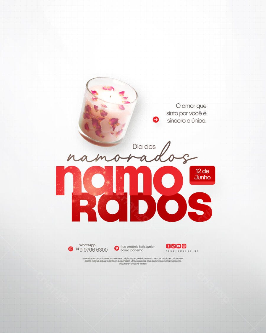 Flyer Dia dos Namorados PSD Editável