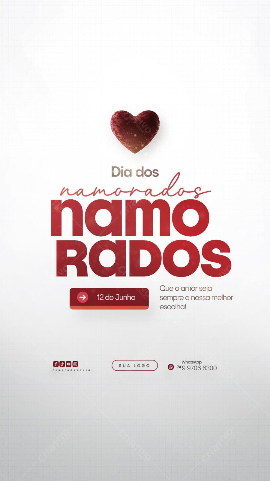 Flyer Dia dos Namorados 12 de Junho PSD Editável