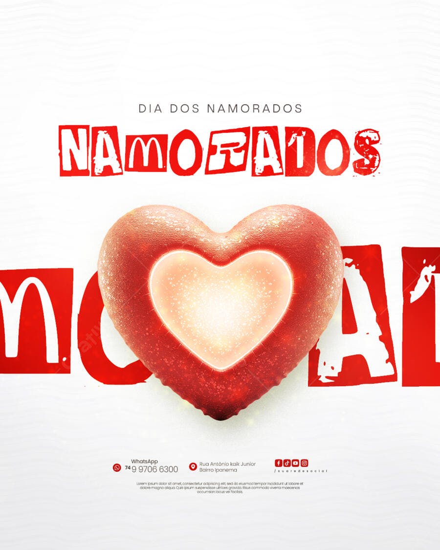 Flyer Dia dos Namorados PSD Editável