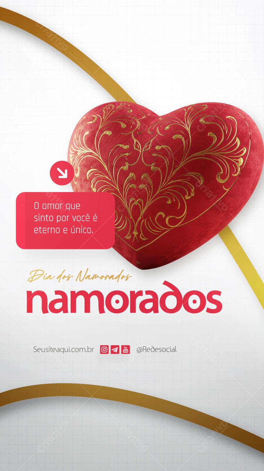 Post para Dia dos Namorados PSD Editável