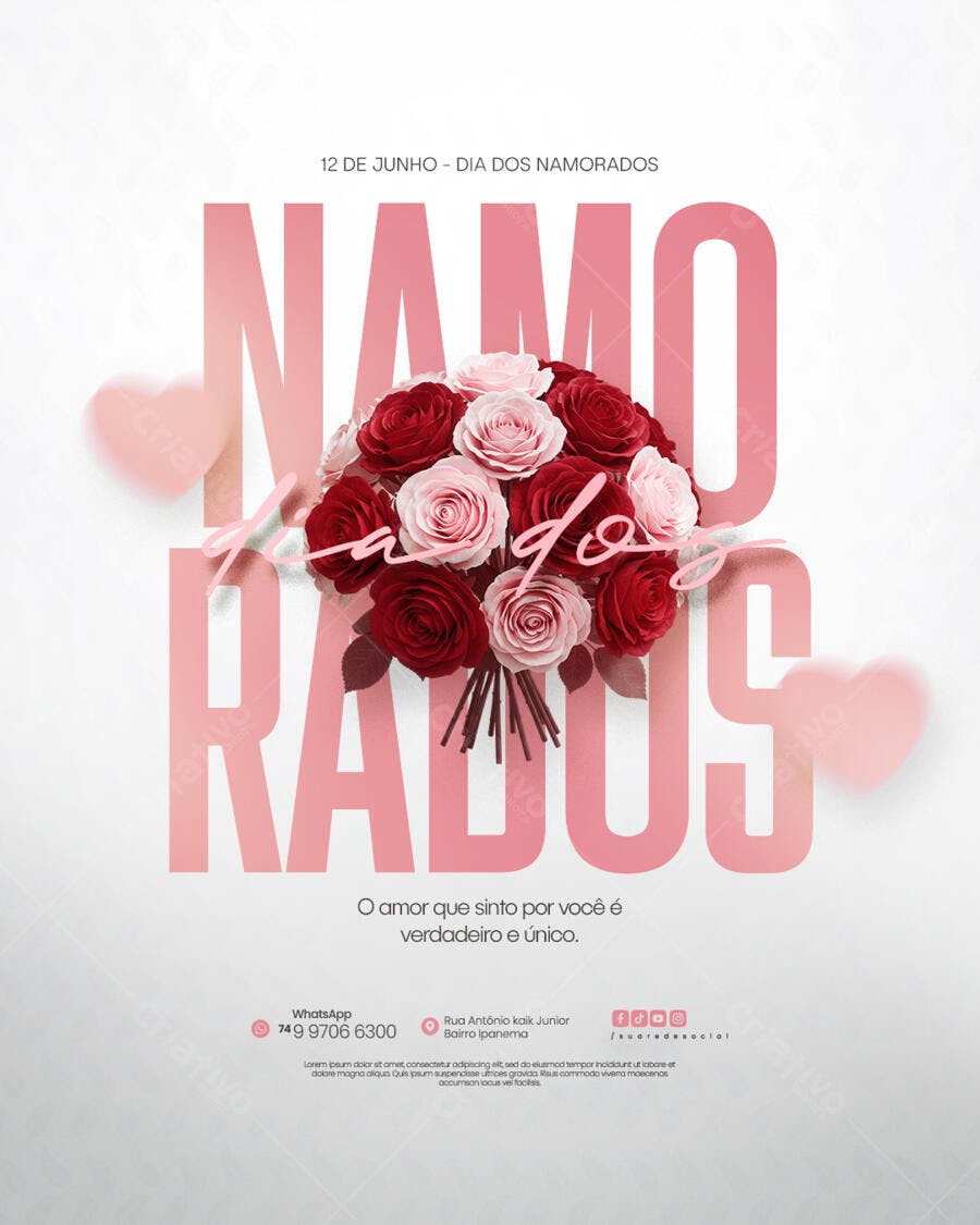 Flyer Dia dos Namorados PSD Editável
