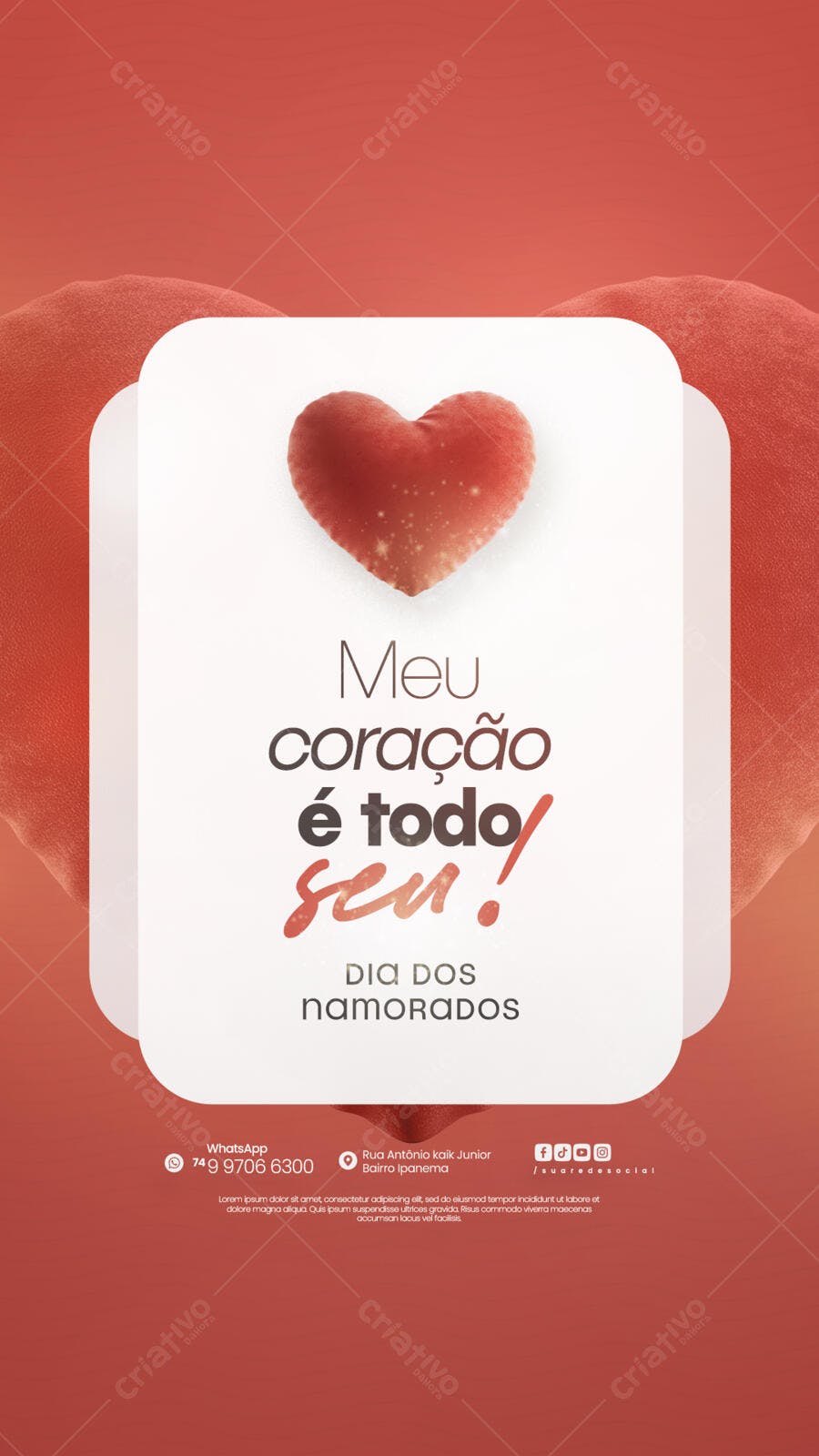 Flyer Dia dos Namorados PSD Editável