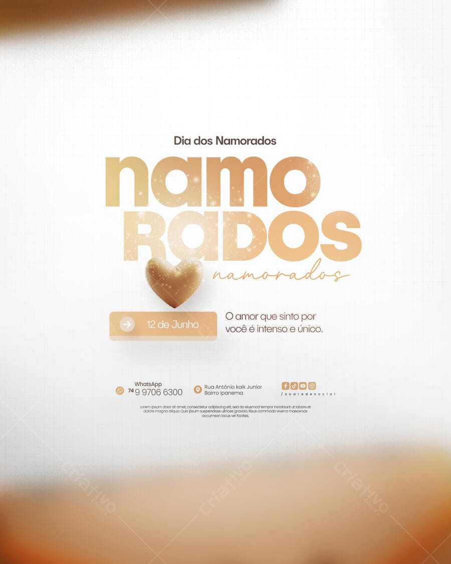 Flyer para o Dia dos Namorados PSD Editável