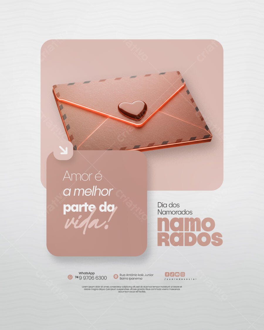 Post para o Dia dos Namorados PSD Editável