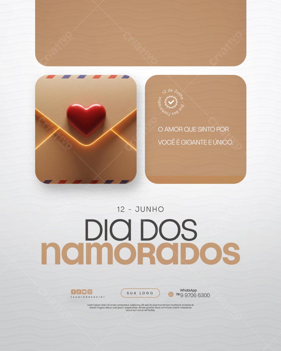 Postagem Dia dos Namorados PSD Editável