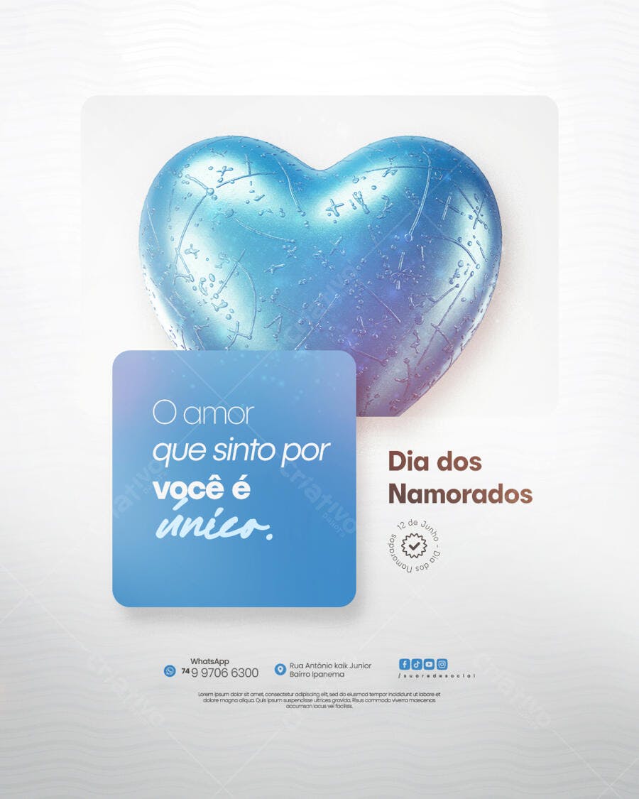 Flyer Dia dos Namorados PSD Editável