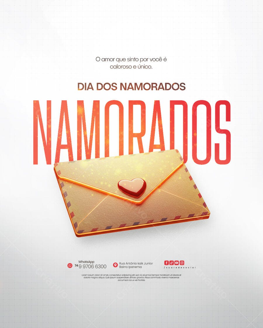 Flyer Dia dos Namorados PSD Editável