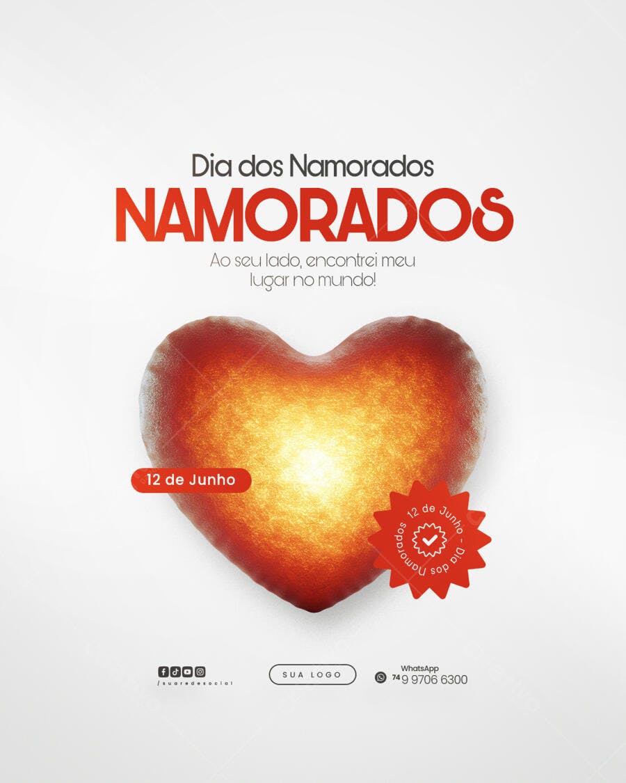 Post para o Dia dos Namorados PSD Editável