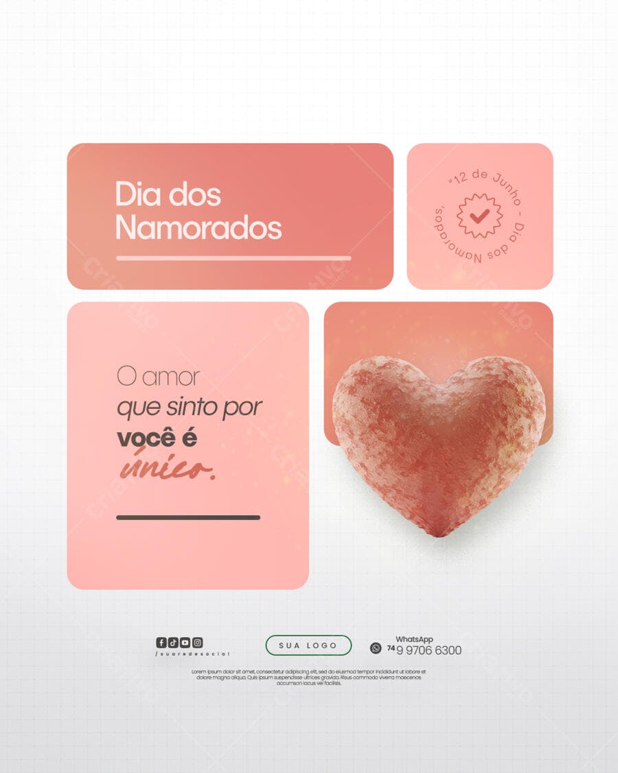 Post Dia dos Namorados PSD Editável