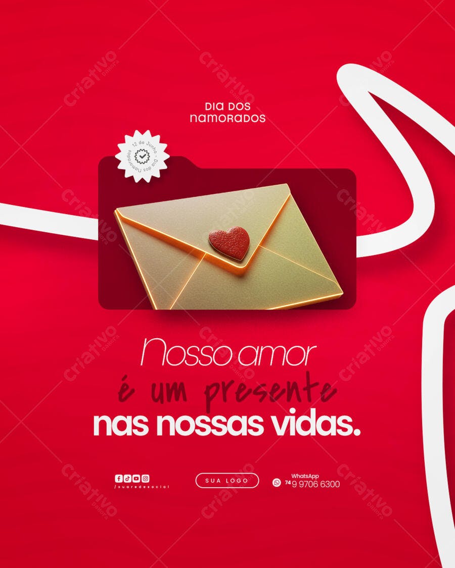 Postagem Dia dos Namorados PSD Editável