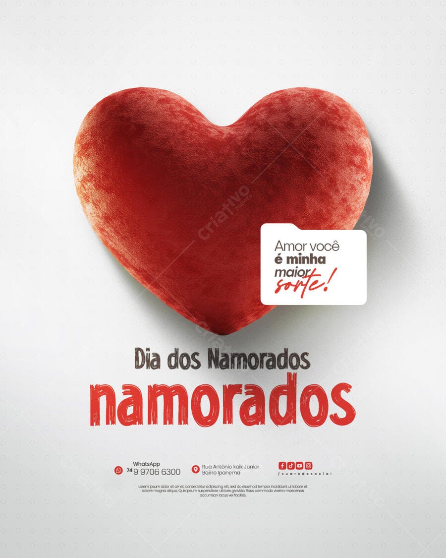 Flyer Dia dos Namorados PSD Editável