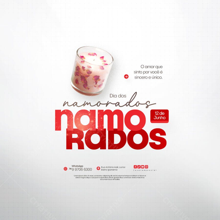 Flyer Dia dos Namorados PSD Editável